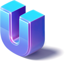 Letter U 3D Isometric png