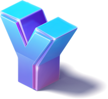 Letter Y 3D Isometric png