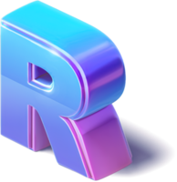 buchstabe r 3d isometrisch png