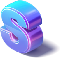 Letter S 3D Isometric png