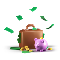 dinero, iconos, 3d, ilustración png