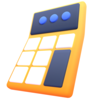 Calculator in 3d render for graphic asset web presentation or other png