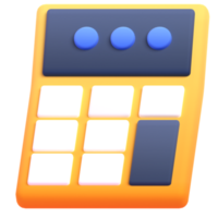 Calculator in 3d render for graphic asset web presentation or other png