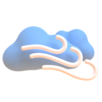 Cloudy in 3d render for graphic asset web presentation or other png