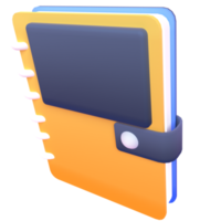 cuaderno en 3d renderizado para presentación web de activos gráficos u otros png