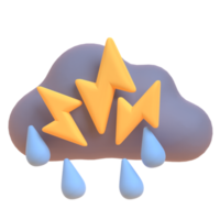 tormenta en render 3d para presentación web de activos gráficos u otros png