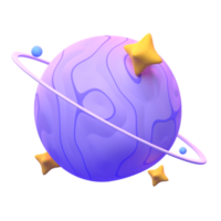 Uranus in 3d render for graphic asset web presentation or other png