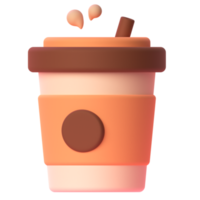 Kaffee in 3D-Rendering für Webpräsentationen mit grafischen Assets oder andere png