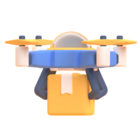 Drone in 3d render for graphic asset web presentation or other png