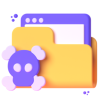 Folder in 3d render for graphic asset web presentation or other png