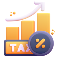 Graph Tax in 3d render for graphic asset web presentation or other png