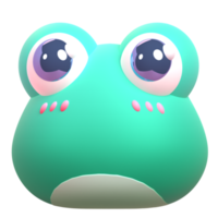 Frog in 3d render for graphic asset web presentation or other png