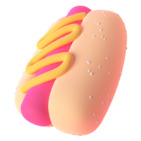 Hotdog in 3d render for graphic asset web presentation or other png