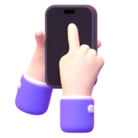 Gerätetelefon in 3D-Rendering für Webpräsentationen mit grafischen Assets oder andere png