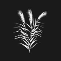 Image of a green reed or bulrush on a white background.Isolated vector drawing.