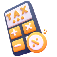 Calculate Tax in 3d render for graphic asset web presentation or other png