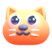 gato em renderização 3d para apresentação na web de ativos gráficos ou outros png