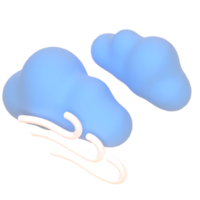 Cloudy in 3d render for graphic asset web presentation or other png