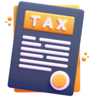 Document Tax in 3d render for graphic asset web presentation or other png