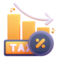 Graph Tax2 in 3d render for graphic asset web presentation or other png