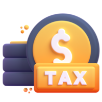 imposto de dinheiro em renderização 3d para apresentação na web de ativos gráficos ou outros png