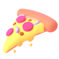 Pizza in 3d render for graphic asset web presentation or other png