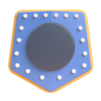 Shield in 3d render for graphic asset web presentation or other png