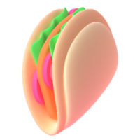 taco en rendu 3d pour la présentation web d'actifs graphiques ou autre png