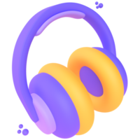 auriculares en render 3d para presentación web de activos gráficos u otros png