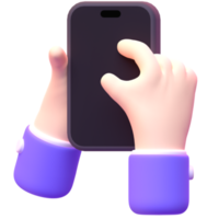 Device Phone in 3d render for graphic asset web presentation or other png