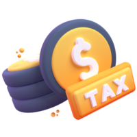 Money Tax in 3d render for graphic asset web presentation or other png