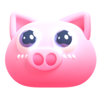 cochon en rendu 3d pour la présentation web d'actifs graphiques ou autre png