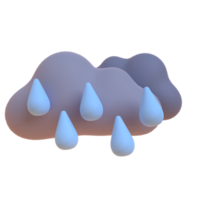 Regen in 3D-Rendering für Webpräsentationen mit grafischen Assets oder andere png