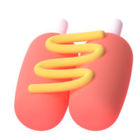 korv i 3d framställa för grafisk tillgång webb presentation eller Övrig png