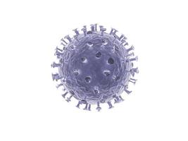 Blue corona virus cell isolated on white background. 3d rendering photo