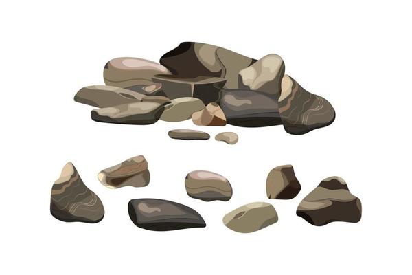 Collection of stones and plants of various shapes.Coastal pebbles,cobblestones,gravel,minerals and geological formations.Rock fragments,boulders and building material.