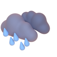 Regen in 3D-Rendering für Webpräsentationen mit grafischen Assets oder andere png