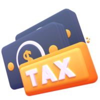 Tax2 in 3d render for graphic asset web presentation or other png