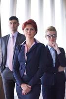 diverse business people group with redhair  woman in front photo