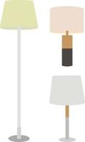 Vector set of home lamps on white background