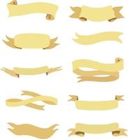 set of golden ribbons vector