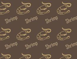 Shrimp Seamless Pattern Brown Vector