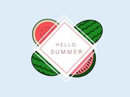 Template Watermelon Summer Frame Vector