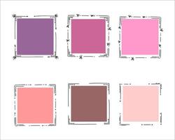 Set of Cute Square Frame with Color Vector