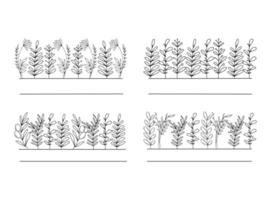 colección de ilustraciones de marco floral de monograma dividido vector