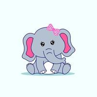 Cute Elephant with Bowties Vector