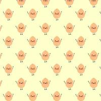 Happy Egg Funny Cartoon Pattern Vector