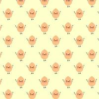 Happy Egg Funny Cartoon Pattern Vector