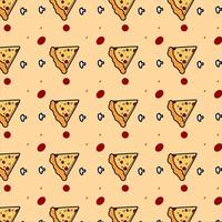 Vector Pizza Junk Food Colored Pattern Decorative