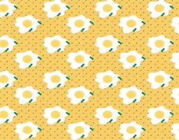 Vector Seamless Pattern of Sunny Side Up Egg with Green Onion